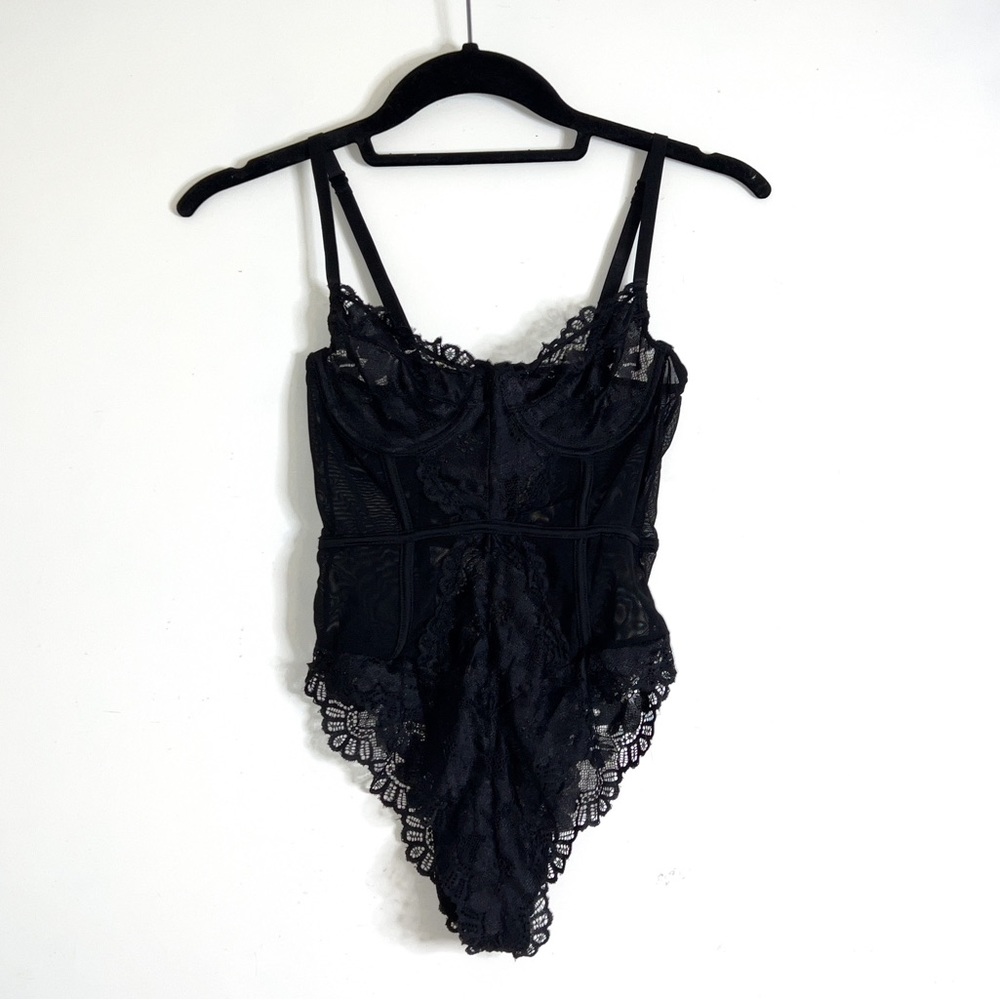 Prettylittlething Black Lace Teddy